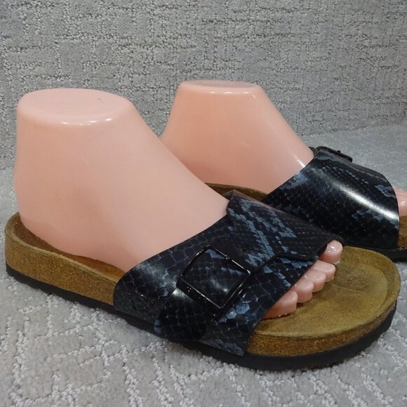 Birki's Birkenstock Madrid Unisex Size L 8 M 6 Black Gray Side Buckle Sandals - Picture 1 of 11